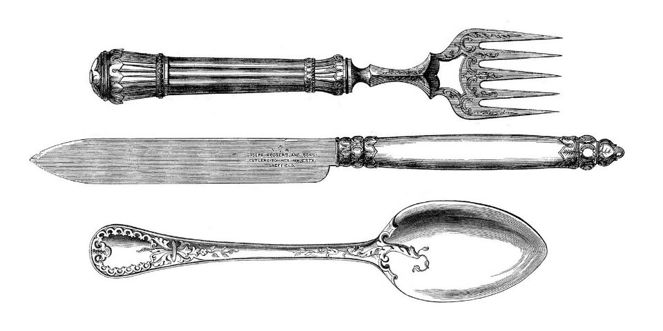 Tres grandes inventos: cuchara, cuchillo y tenedor