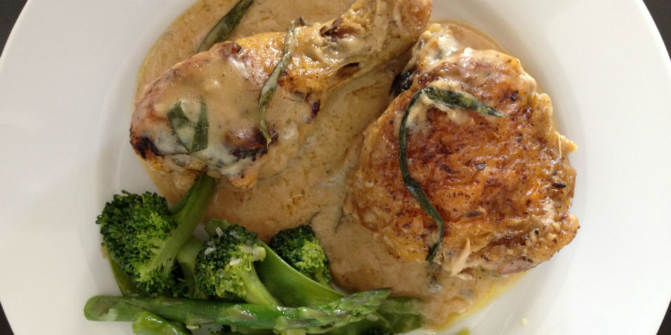 #Receta: Pollo con salsa de estragón fresco