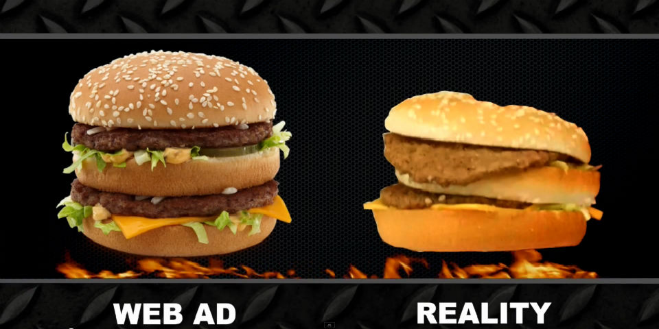 La engañosa publicidad de la comida rápida