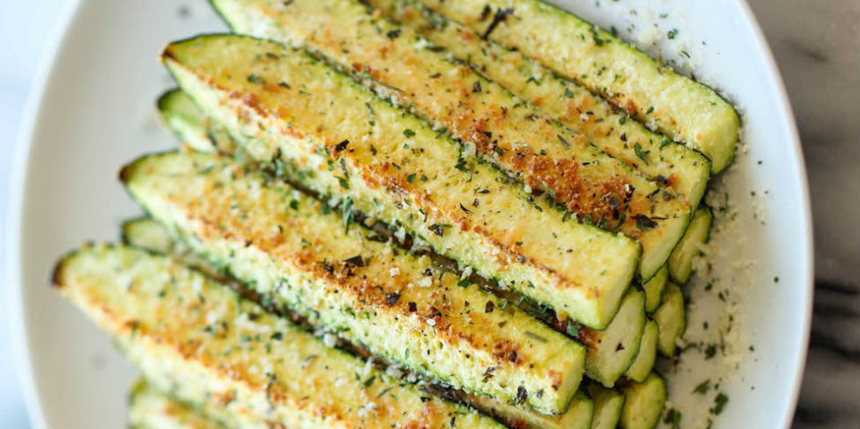 Receta de calabacitas horneadas con parmesano