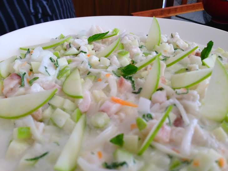 #RECETA Cebiche de totoaba o de róbalo con manzana y leche de coco