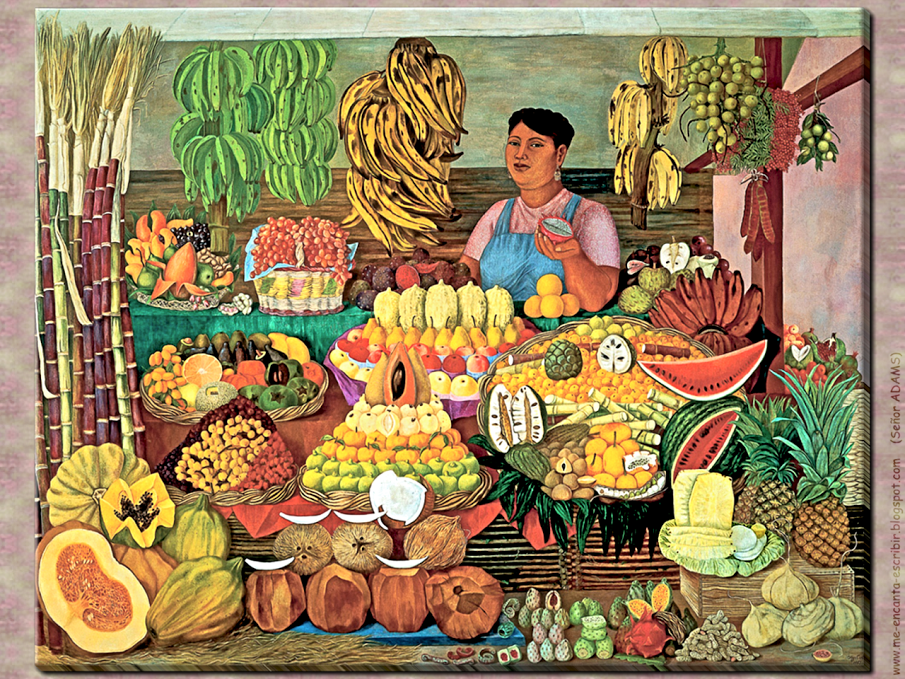 "La vendedora de frutas", una obra plástica que muestra los sabores de México