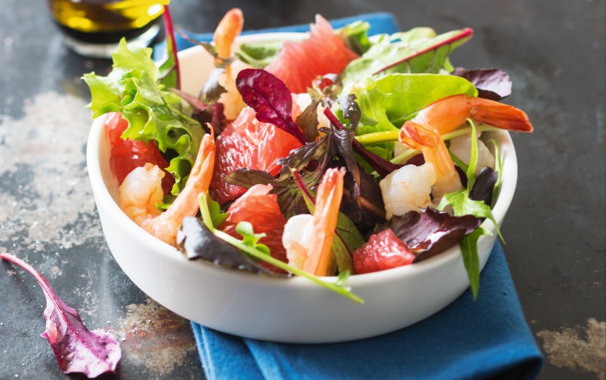 Receta de ensalada de toronja con camarones