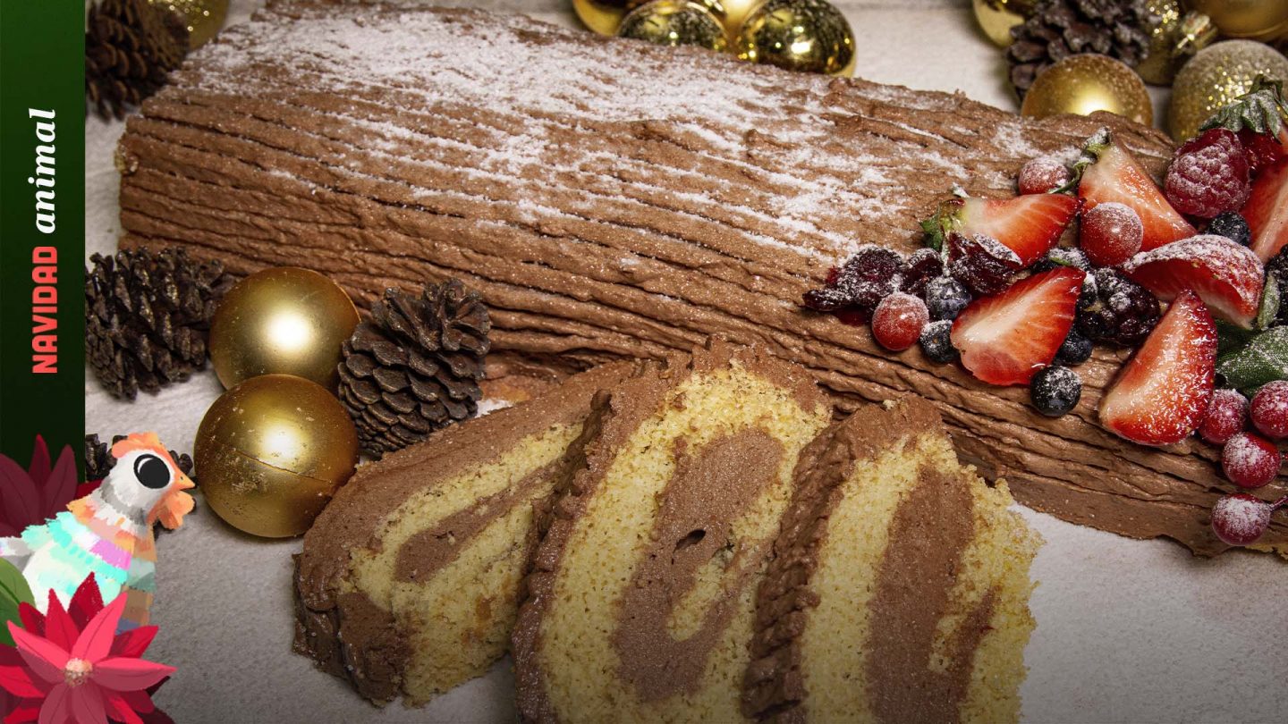 Tronco navideño con crema de avellanas