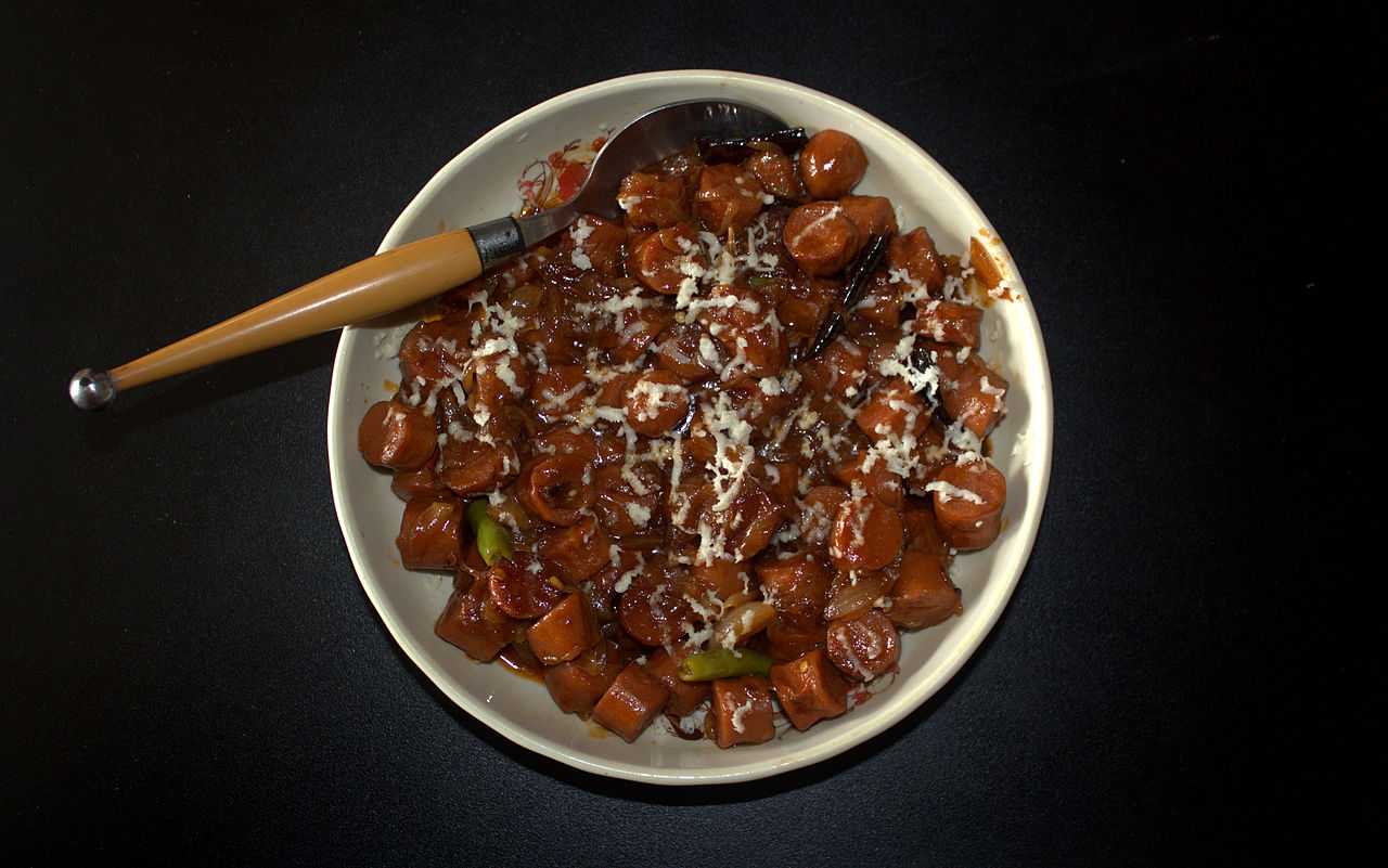 Salchichas al pastor con piña