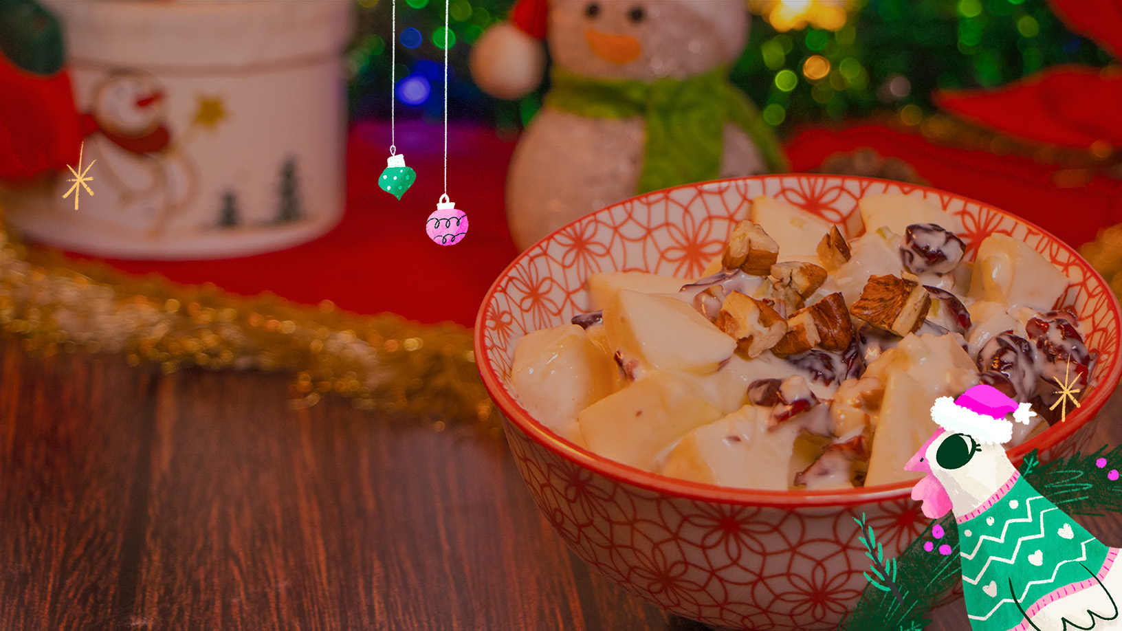 receta de ensalada de manzana navideña