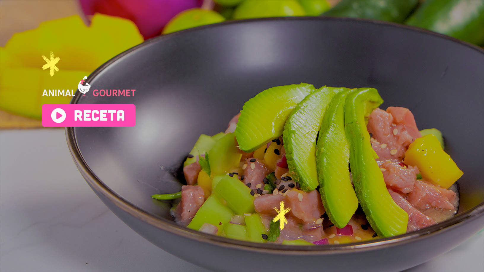 Receta: Ceviche de atún con mango