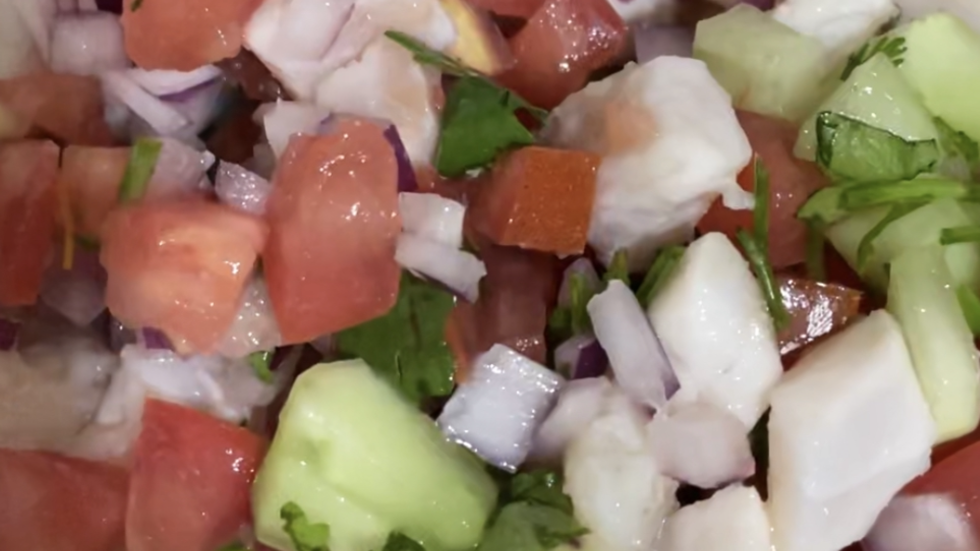 Ceviche de Tilapia con pepino