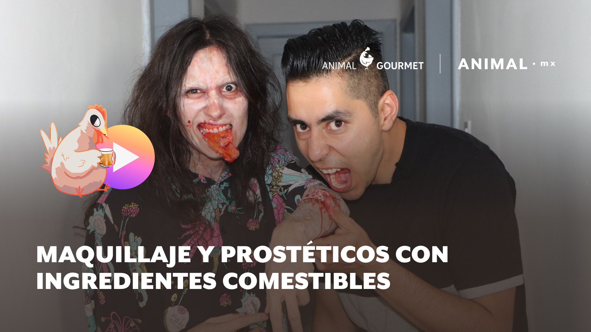 Aprende a maquillarte con maquillaje y prostéticos con ingredientes comestibles.