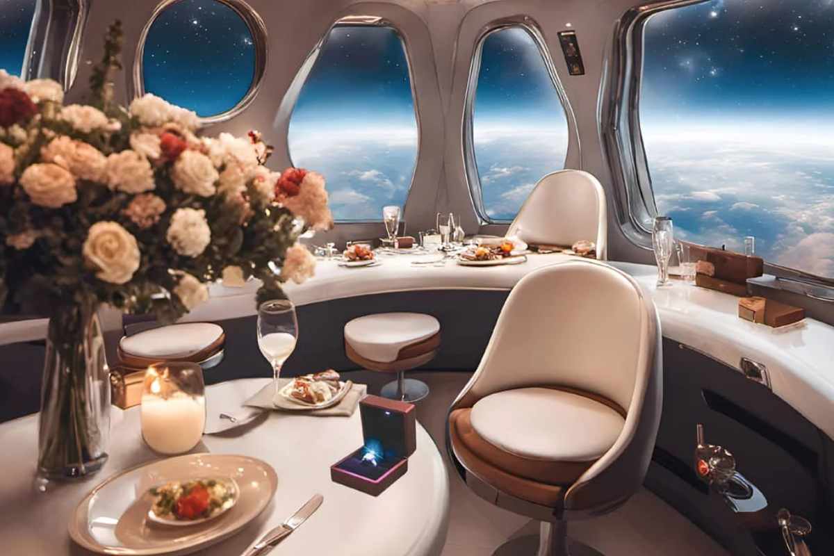 Cena romántica en el Espacio con vistas impresionantes "¡Al infinito y más allá!"