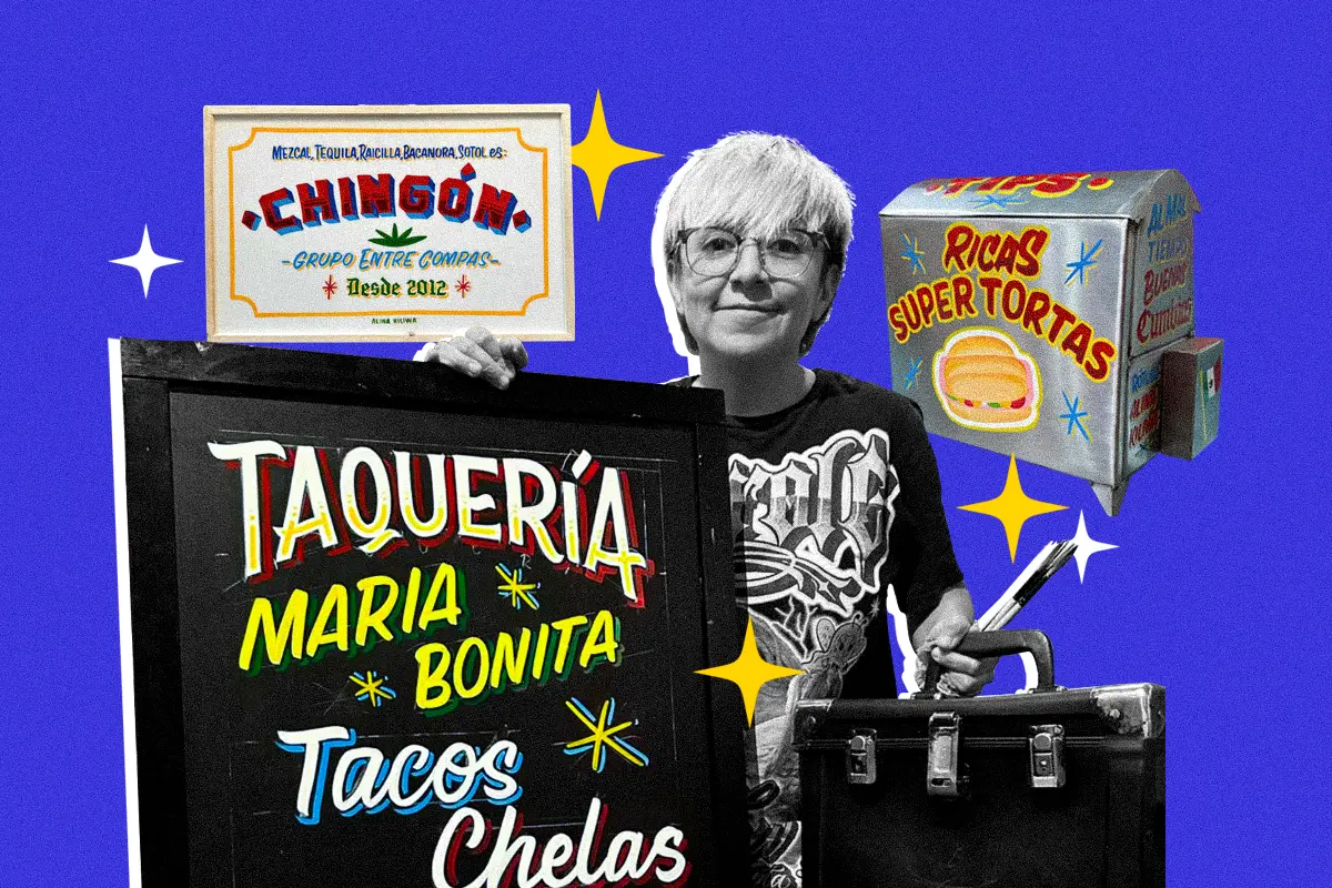 Alina Kiliwa la rotulista que le ha regresado los colores a juguerías, taquerías y torterías de la CDMX