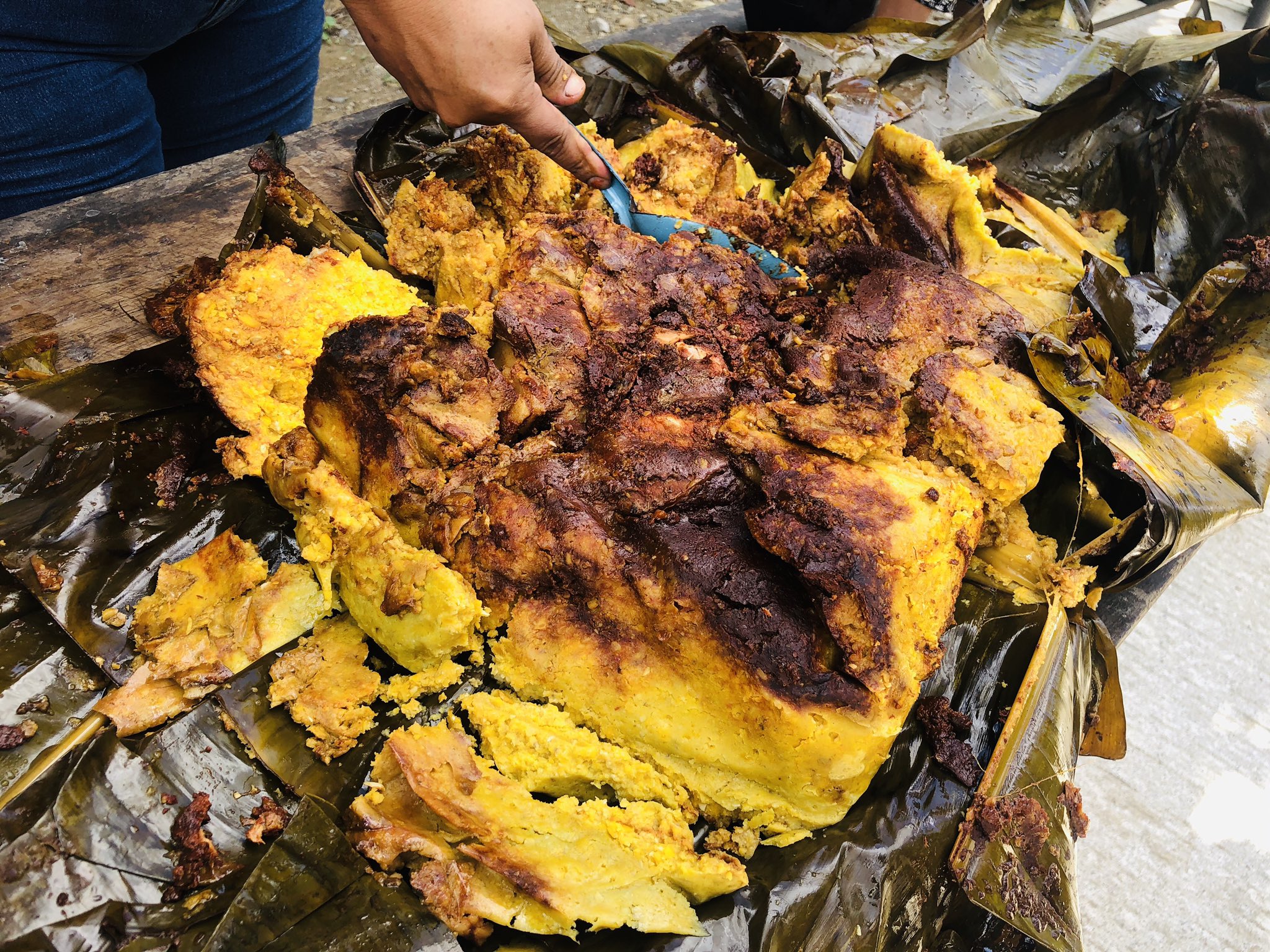 Este es el otro tamal gigante y tradicional de la huasteca potosina, se trata del patlache