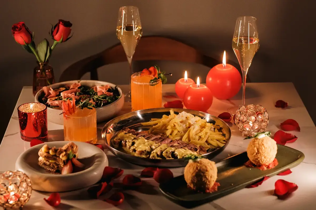 mesa romántica montada